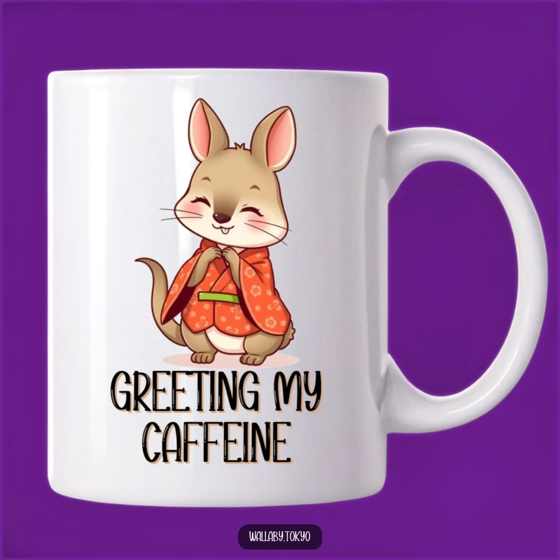 Funny Wallaby Bowing Mug: Polite Humor for a Gracious Gift