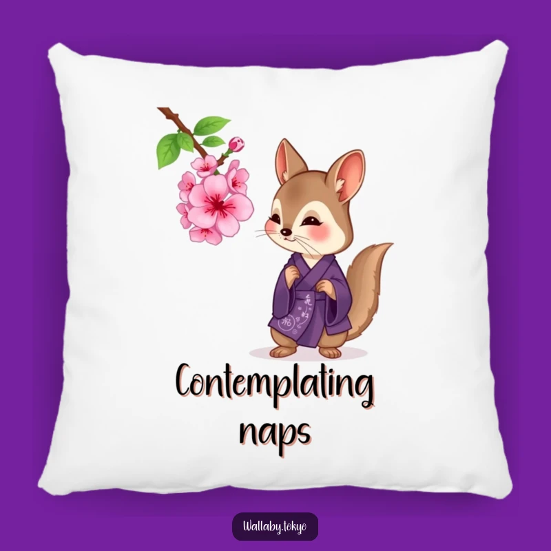 Funny Purple Wallaby Pillow: Cozy Comfort & Humorous Contemplation for Your Home!