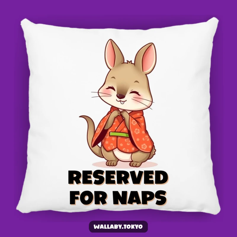 Funny Wallaby Kimono Pillow: Comfy Politeness with a Hilarious Bow
