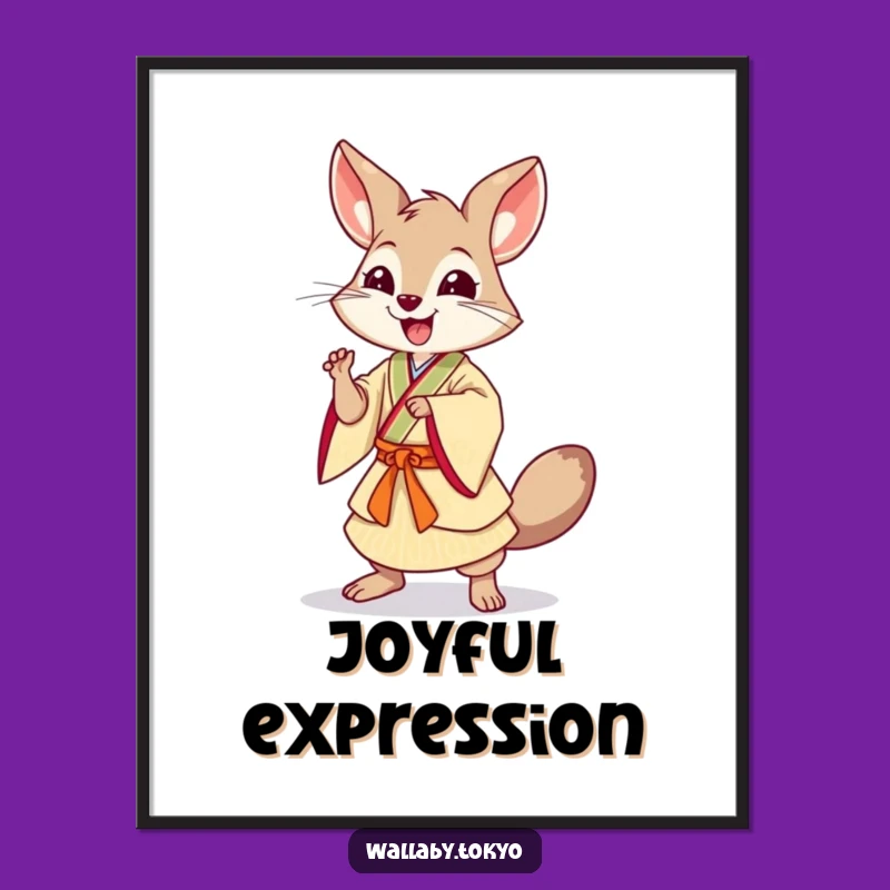 Funny Dancing Wallaby Digital Art: Dynamic Pose Download, Energetic Decor & Instant Funny Gift