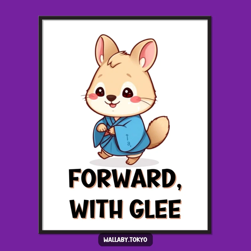 Funny Wallaby Kimono Digital Art: Instant Cheerful Decor Download