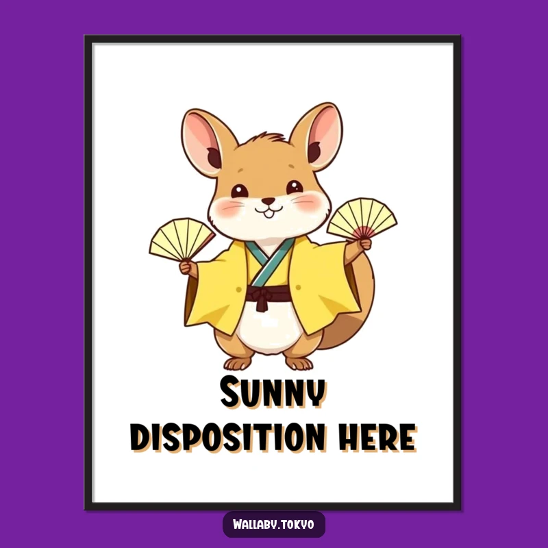 Funny Yellow Wallaby Digital Art: Instant Joyful Decor & Humorous Vibes!
