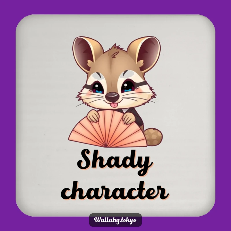 Funny Wallaby Fan Coaster Set: Formal Peek Protection, Humorous Table Decor Gift