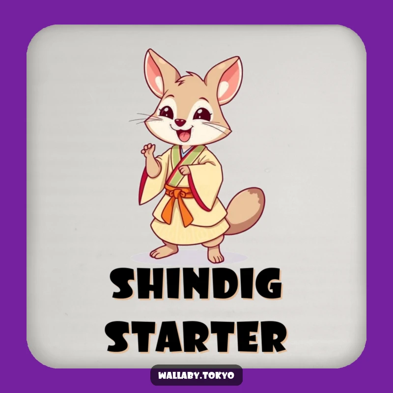 Funny Dancing Wallaby Coaster Set: Dynamic Pose Protection, Humorous Table Decor Gift