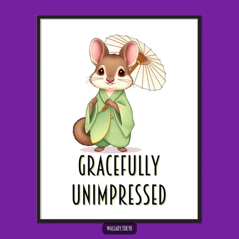 Funny Elegant Wallaby Poster: Graceful Art & Humorous Decor for Your Wall!