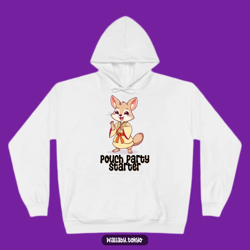 Cozy Funny Dancing Wallaby Hoodie: Dynamic Pose Design, Warm & Humorous Gift