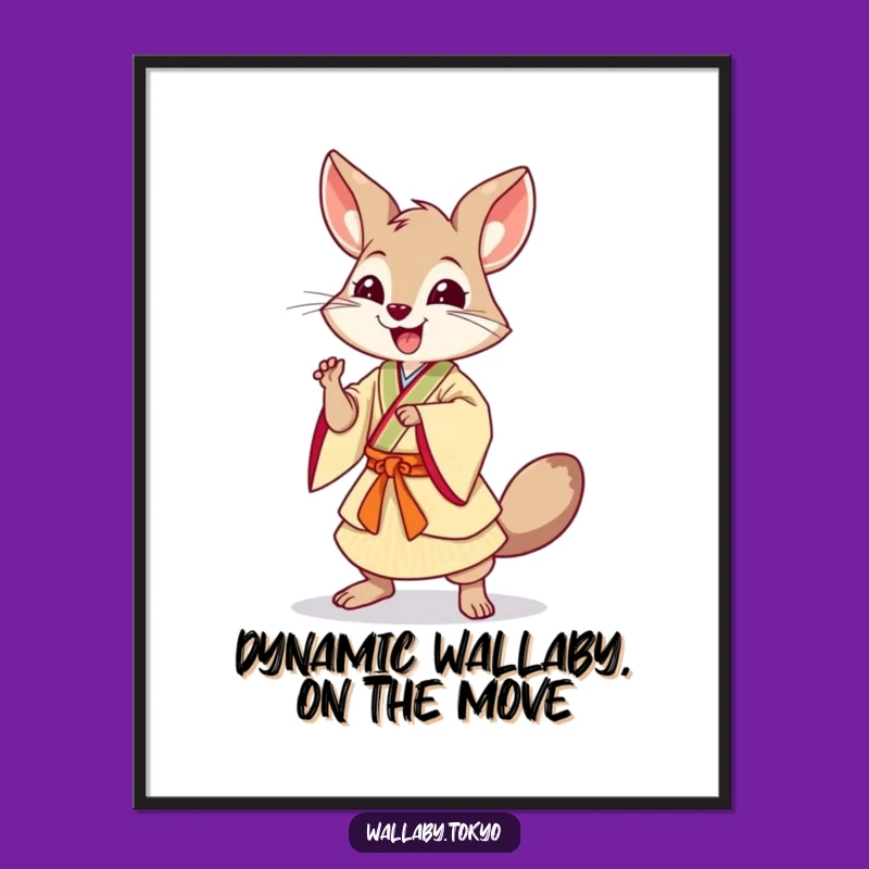 Free Printable Wall Art: Dynamic Dancing Wallaby, Vibrant Home Decor