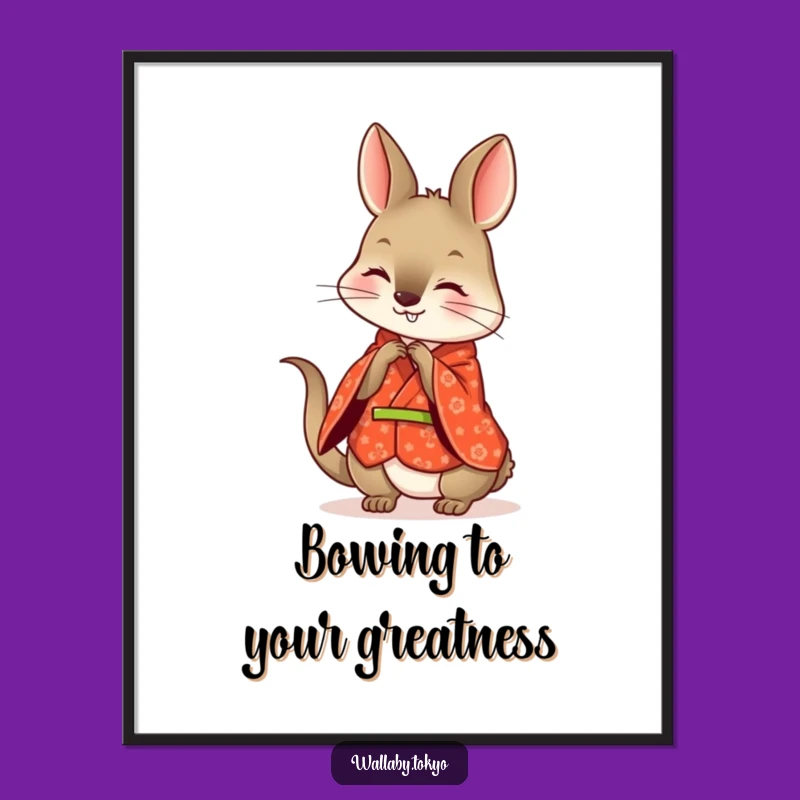 Free Printable Wallaby Bow Wall Art - Polite Downloadable Decor