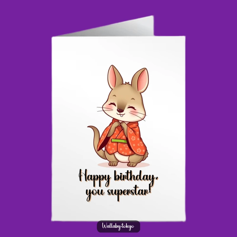 Free Printable Wallaby Bow Birthday Card - Playful Downloadable Humor Gift