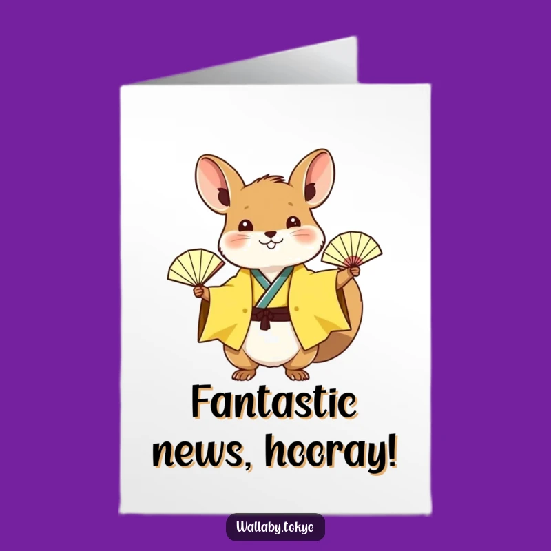 Free Printable Congrats Card: Happy Wallaby Fan Funny Downloadable Gift