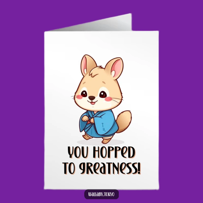 Free Printable Wallaby Hop Congrats Card - Energetic Downloadable Humor Gift