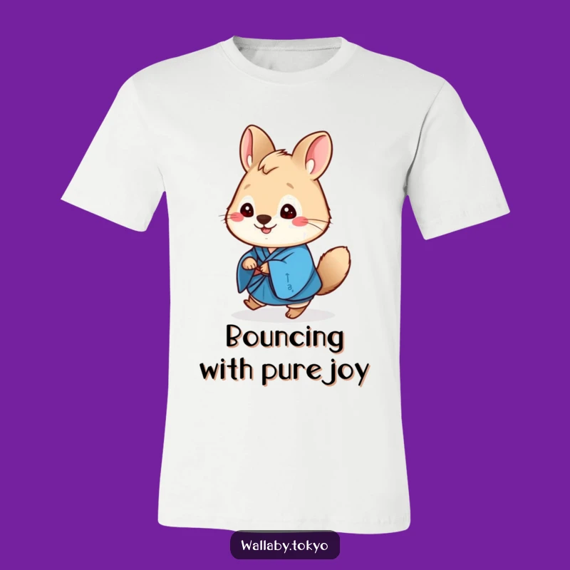 Funny Wallaby Blue Kimono T-Shirt: Leap into Style with Hilarious Charm