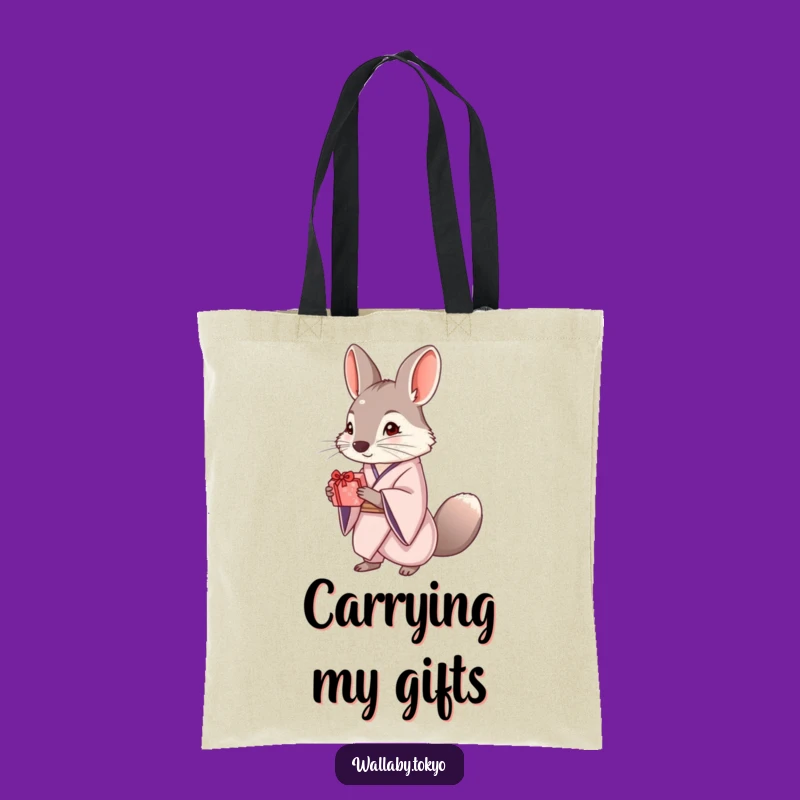 Funny Wallaby Kimono Gift Tote Bag: Elegant Marsupial Carry-All, Fun Gift